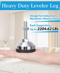 Heavy Duty Leveling Feet M12 Thread Adjustable Leg Levelers With 2.36 Inch Base Diameter Anti Skid Rubber Feet for industrial machines