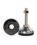 Built Tough Heavy Duty Leveler Leg For Cabinets And Workbenches With 2.36 Inch Diameter Base, M12 Thread, Adjustable Height, Black Steel