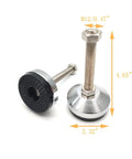 Built Tough Heavy Duty Leveler Leg For Cabinets And Workbenches With 2.36 Inch Diameter Base, M12 Thread, Adjustable Height, Stainless Steel