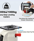 ✝️ Leveling Casters Heavy Duty with Upgraded Ratchet Handle, 360 Swivel Castor Wheels, Adjustable Steel Top Plate, 2200 Lbs Capacity