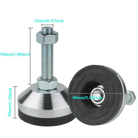Beefy Heavy Duty Leveling Feet For Machines And Workbenches With 2.36 Inch Base And M12 Thread WUEIBUZUDAO 1300 Lb Capacity