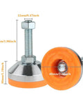 Beefy Heavy Duty Leveling Feet Set For Workbench Machine And Cabinet Use With 2.36 Inch Base Diameter M12 Thread 5200 Lb Capacity