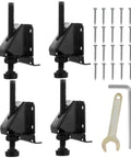 Beefy Heavy Duty 4 Pack Adjustable Leveling Feet for Tables and Cabinets With Screws Lock Nuts and Wrench 3 Inch Height