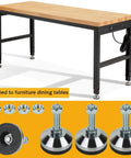 Beefy Heavy Duty Leveling Feet For Machines And Workbenches With 2.36 Inch Base And M12 Thread WUEIBUZUDAO 1300 Lb Capacity 4 Pack shown with table