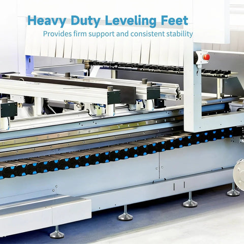 Heavy Duty M16 Thread Adjustable Leveling Feet With 3.14 Inch Anti Vibration Rubber Base installed on industrial machine