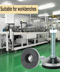 Heavy Duty Leveling Feet Set For Machines And Workbenches With Non Slip 3.14 Inch Base, M16 Thread, 2600 Lb Capacity, Ideal For Cabinets, Benches, And Industrial Equipment, D80 X M16 X H100, 4 Pack, Black WUEIBUZUDAO in workshop setting