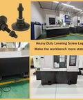 Beefy Heavy Duty Adjustable Leveling Feet For Workbenches Machines Cabinets M16 Thread Three Point Nine Four Inch Base 33000 Lb Capacity 45 Steel With Rubber Non Slip Pads WUEIBUZUDAO Ideal For Industrial Use And Heavy Equipment Stands For Home Shops