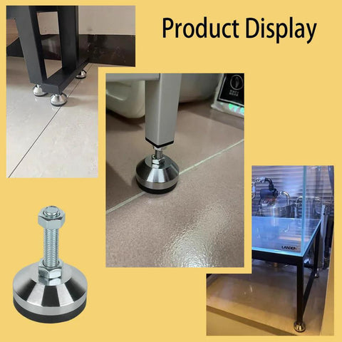 Beefy Heavy Duty Leveling Feet For Machines And Workbenches With 2.36 Inch Base And M12 Thread WUEIBUZUDAO 1300 Lb Capacity 4 Pack Black D60xM12xH50 shown installed on machinery and benches