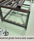 Industrial-grade support table using Beefy Heavy Duty Leveling Feet For Machines And Workbenches With 2.36 Inch Base And M12 Thread.