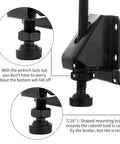 Close-up of Beefy Heavy Duty 4 Pack Adjustable Leveling Feet for Tables and Cabinets with L-shaped bracket and lock nut details.