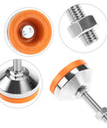 Heavy Duty Carbon Steel Leveling Feet With Anti Skid Pads 4 Pack For Furniture And Equipment M12 Thread 2.36 Inch Diameter Base