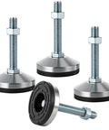 Heavy Duty M16 Thread Adjustable Leveling Feet With 3.14 Inch Anti Vibration Rubber Base For Workbenches Machines And Cabinets 2204 Pound