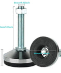 Heavy Duty Leveling Feet Set For Machines And Workbenches With Non Slip 3.14 Inch Base, M16 Thread, 2600 Lb Capacity, black WUEIBUZUDAO