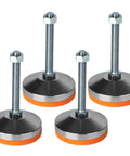 Heavy Duty Adjustable Leveling Feet With 3.14 Inch Base M12 Thread 1300 Pound Capacity For Workbenches Machines And Cabinets Durable Chrome Plated Steel Leg Levelers With Anti Slip Rubber Pads