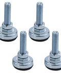 Rock Solid Heavy Duty Adjustable Leveling Feet Set Of 4 With M12 Thread, carbon steel core, rubber cushioned base, 600 lb capacity