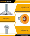 Heavy Duty Leveling Feet Set Built To Last Four Pack D60 X M12 X 50 2.36 Inch Base Diameter 1300 Lb Capacity Adjustable Leg Levelers