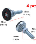 Rock Solid Heavy Duty Adjustable Leveling Feet Set Of 4 With M12 Thread, Carbon Steel Core And Rubber Cushioned Base, dimensions shown