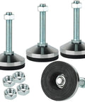 Heavy Duty Leveling Feet Set For Machines And Workbenches With Non Slip 3.14 Inch Base, M16 Thread, 2600 Lb Capacity, D80 X M16 X H100