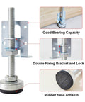 4 Pack Heavy Duty Leveling Feet Furniture Levelers Leg Adjustable Table Legs Leveler with steel construction and rubber base