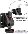 Heavy Duty Leveling Feet For Furniture And Tables Adjustable Table Leg Levelers detail with allen wrench adjustment feature