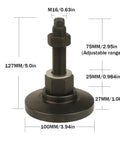 Beefy Heavy Duty Adjustable Leveling Feet For Workbenches Machines Cabinets M16 Thread Three Point Nine Four Inch Base 33000 Lb Capacity