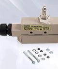 Heavy Duty Micro Switch – Cross Roller Plunger Type Limit Switch for Industrial Machines shown with mounting hardware