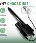 Heavy Duty 14 Inch Stroke 12V Linear Actuator For PA17 Replacement With Feedback Potentiometer shown with features