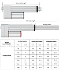 Heavy Duty 1000N 4 Inch Stroke Electric Linear Actuator 12V With Mounting Bracket Max Load 220 Pounds diagram