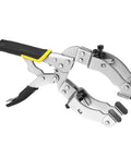 Heavy Duty Locking C Clamp for Welding and Woodworking QWORK 11 Inch Length with 2 to 3.5 Inch Jaw Opening, 4 Pads, Rubber Handle