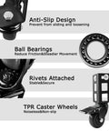4 Pack 3 Inch Heavy Duty Locking Caster Wheels For Storage Racks And Boltless Shelving, showcasing anti-slip design and ball bearings