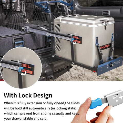 Heavy Duty Locking Drawer Slides Full Extension Runners With Lock Side Mount Ball Bearing Rails 230 Lbs Capacity for truck installation