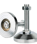 Heavy Duty Machine Leveling Feet With 3.15 Inch Base And M16 Thread For 3300 Lb Capacity Adjustable Levelers, 2 Pack, Silvery