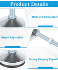 Close-up of the Four Piece Heavy Duty Leveling Feet Set With M16 Thread, highlighting carbon steel construction and adjustable height.