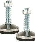 Beefy Heavy Duty Leveling Feet For Workbenches Machines And Cabinets With M24 Thread Adjustable Leveling Leg And 3.94 Inch Base Diameter Black Two Pack Delivers Up To 4800 Lb Capacity For Stable Vibration Free Setup