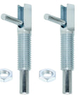 Heavy Duty Two Pack Retractable Indexing Plunger Pin Set M6 Carbon Steel Spring Loaded Latch With Nut For Industrial Equipment And Machinery