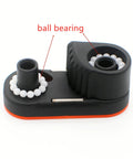 WEISUYUUS nylon rope clamp cleat for marine use; black plastic base with white ball bearings and quick-release