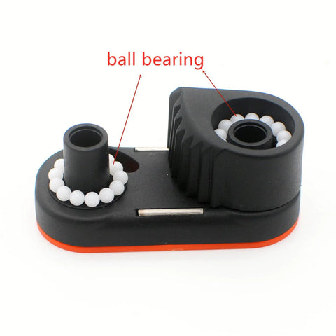 WEISUYUUS nylon rope clamp cleat for marine use; black plastic base with white ball bearings and quick-release