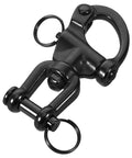 FUOYLOO quick-release snap shackle, black stainless steel marine-grade swivel eye for boat rigging