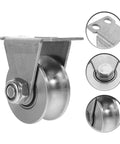 Groove Wheel Pulley 2.75X2.36X1.77 Inches Heavy Duty Sliding Door Pulley With U Shaped Groove, shown from various angles