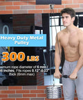 Man using Small Pulley Block, 4 Pack 304 Stainless Steel Pulley Wheel, Heavy Duty Silent Metal Pulley for gym exercise