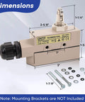 Heavy Duty Micro Switch – Cross Roller Plunger Type Limit Switch with dimensions, for Industrial Machines, Multi-Directional Position Control