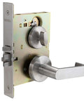 Beefy Heavy Duty Grade One Mortise Lockset With Lever Door Handle Non Handed Rose Trim Satin Chrome US32D ADA Compliant Lockset