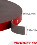 Heavy Duty Double Sided Mounting Tape 108 Ft Waterproof Foam Adhesive for LED Strips and Home Office Decor 0.39 Inch Wide