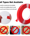 Heavy Duty Double Sided Mounting Tape With Acrylic Adhesive Foam For Picture Hanging On Walls Posters Automotive And Outdoor Use No Nails Needed 0.2 Inch Thick 33 Feet Per Roll Pack Of Three not suitable for wet, cracked, or oily surfaces