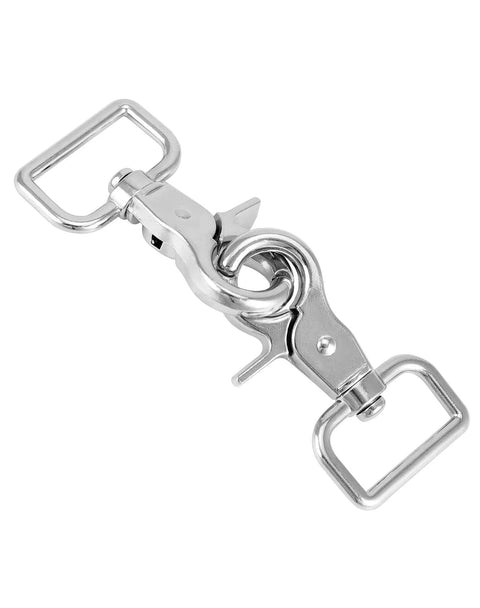 Swivel Snap Hooks 10 Pack Heavy Duty Trigger Snaps Nickel Plated Eye Closure Spring Hook For Bags, Leashes, And Gear close-up view