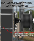 Heavy Duty Nylon Cantilever Gate Rollers Kit for 4 Inch Square Posts and 2 Inch Chain Link Fence Gate Frames attached to a post
