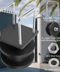 Heavy Duty Nylon Cantilever Gate Rollers Kit for 4 Inch Square Posts and 2 Inch Chain Link Fence Gate Frames, Easy Sliding Roller Assembly for Cantilever Rail Gates, Durable Weather Resistant Gate Roller Set.