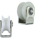 Front and side view of Pulley,Pulley Wheel, Heavy Duty Nylon Sliding Track Roller,Directional Pulley,304 Stainless Steel Bearing for Industrial use