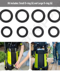 Heavy Duty Replacement O Ring Kit For Electric Pressure Washers Includes Small And Large Rubber Seals For SPX3000 SPX3001 SPX3500 SPX3501 SPX4000 SPX4001 Models Durable Leakproof Gasket Set With Eight O Rings
