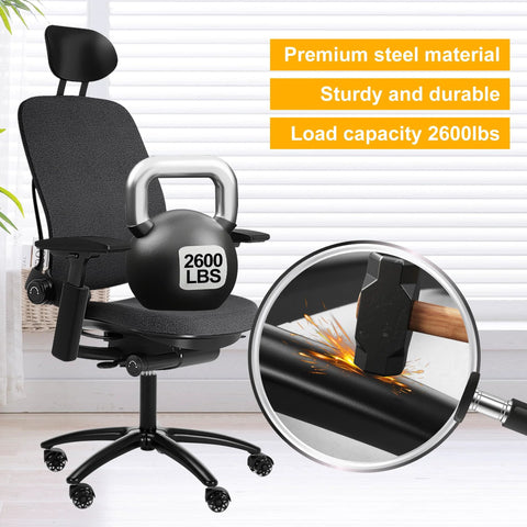 28 Inch Heavy Duty Metal Office Chair Base Replacement With Five Wheel Casters 2600 Lb Load Capacity Wide Chair Base